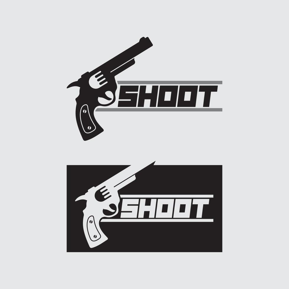 pistola logo icono y táctico diseño pistolas ilustración vector
