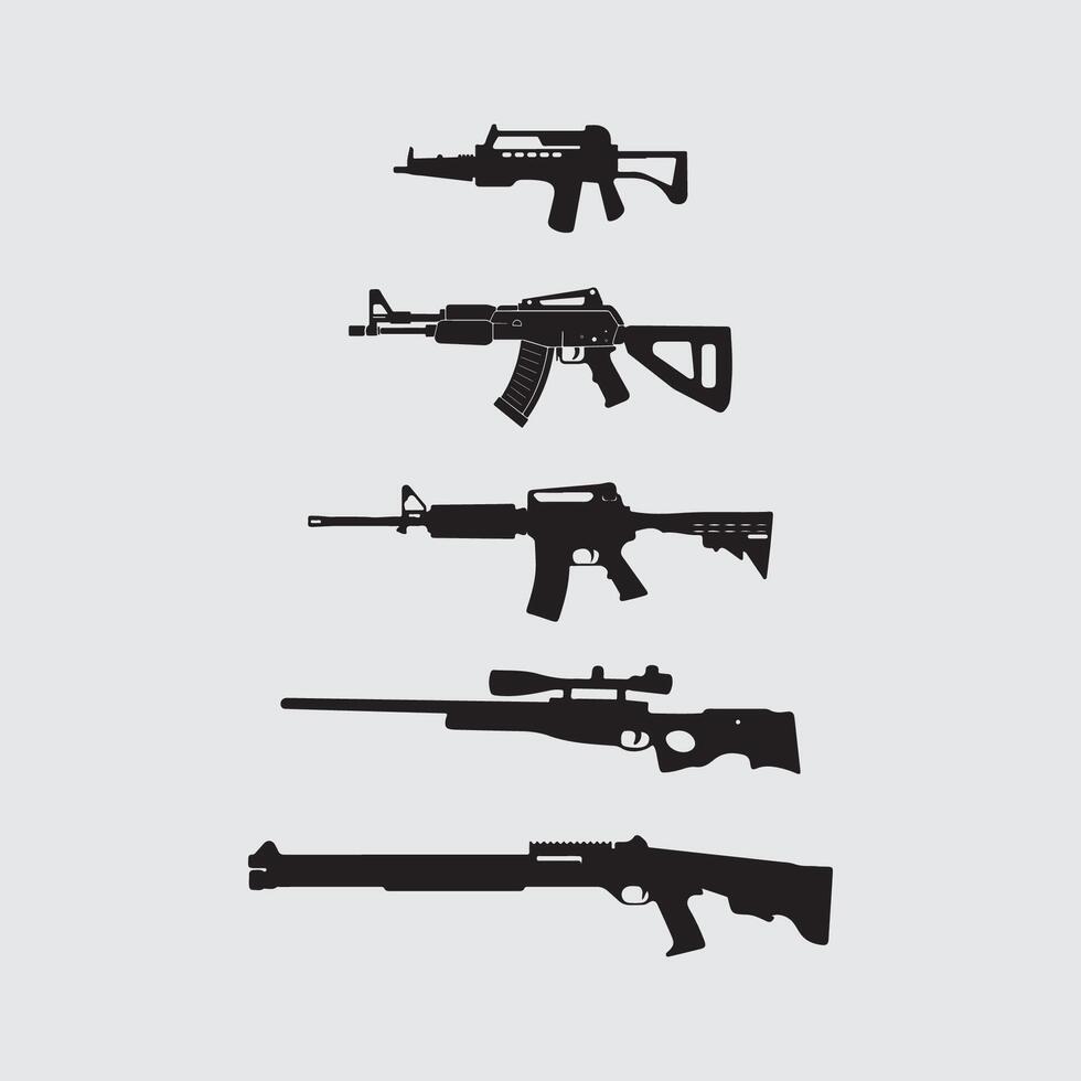 Gun logo icon and tactical design guns illustration vector