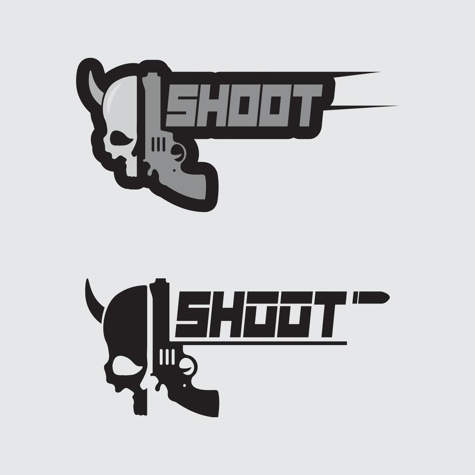 pistola logo icono y táctico diseño pistolas ilustración vector