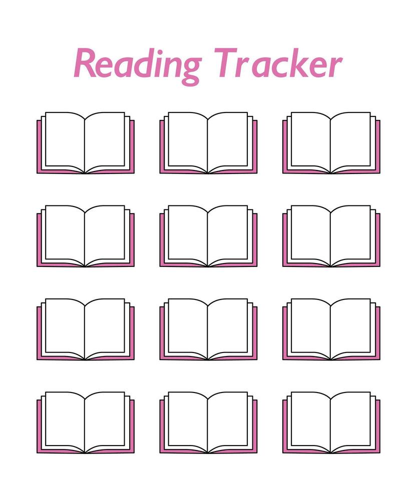 Book Reading Tracker. Planner. graphics vector