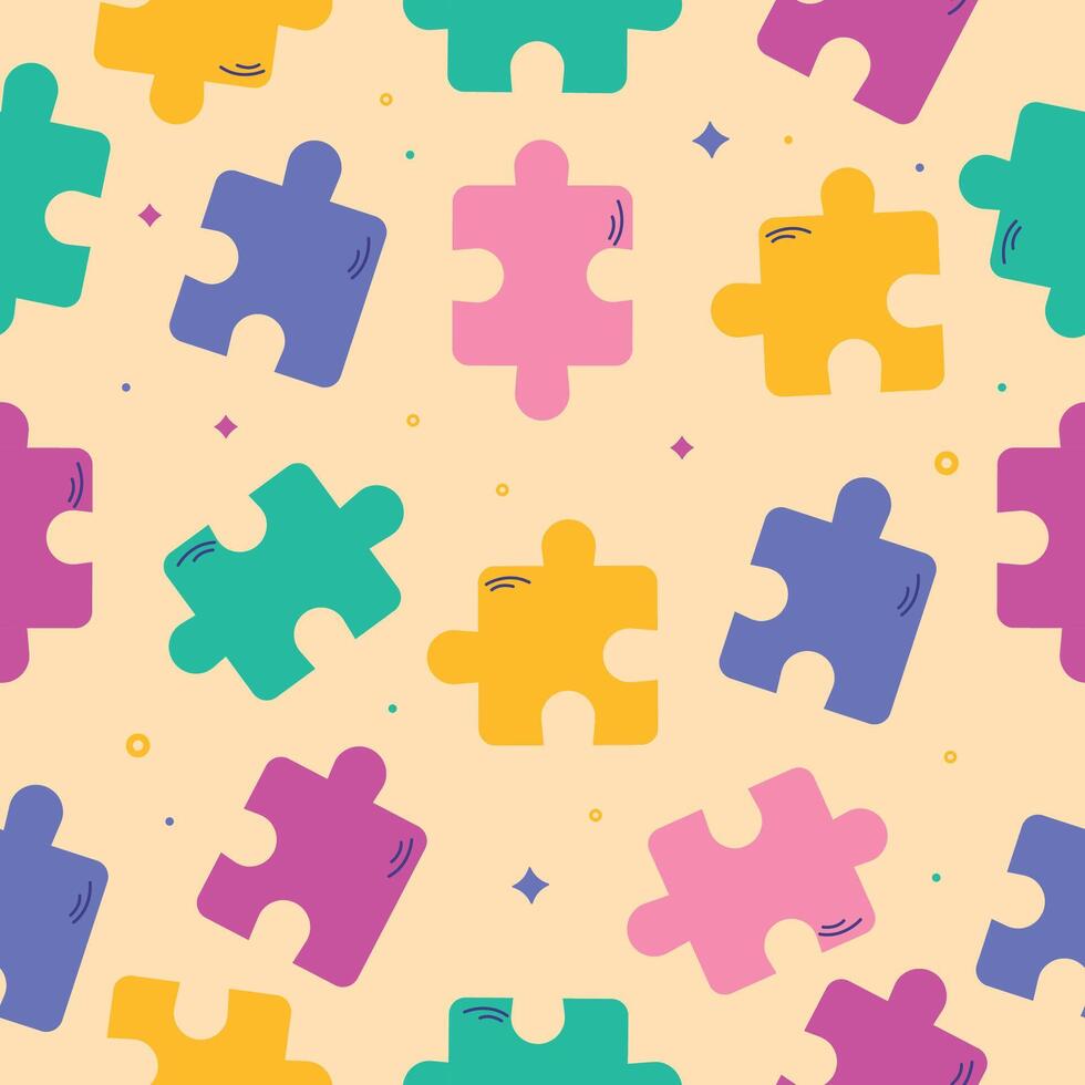 Puzzle pattern. Children's pattern. graphics in cartoon style vector