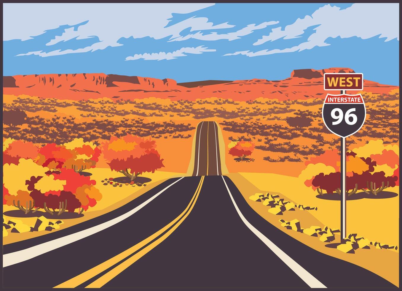 Highway to the west vector