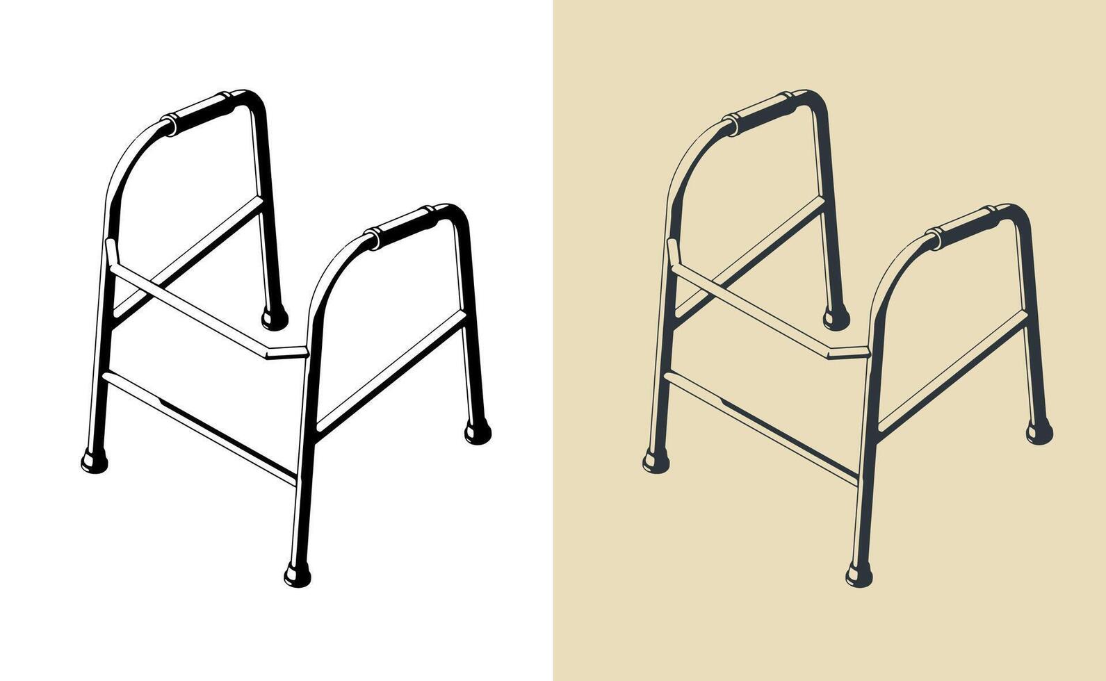 Walking aid illustrations vector