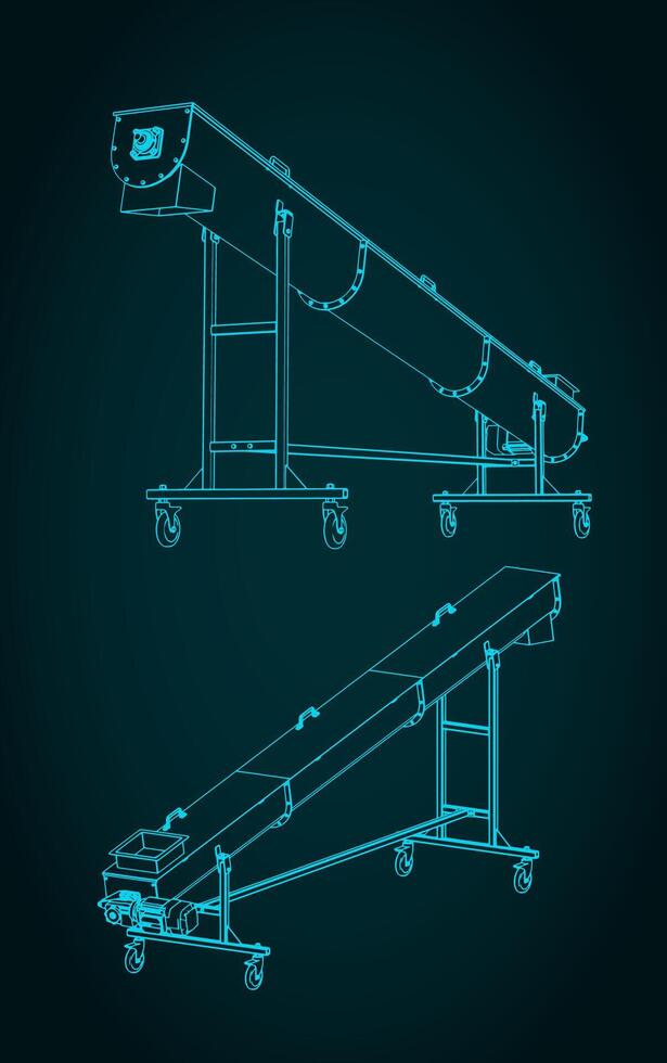 Mobile screw conveyor vector