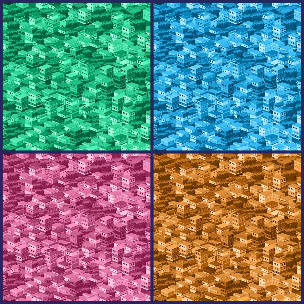 Stylized city pattern vector
