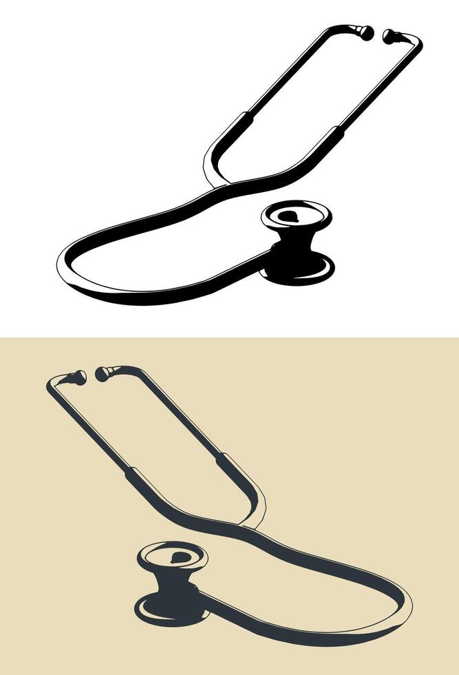 Stethoscope isometric illustrations vector