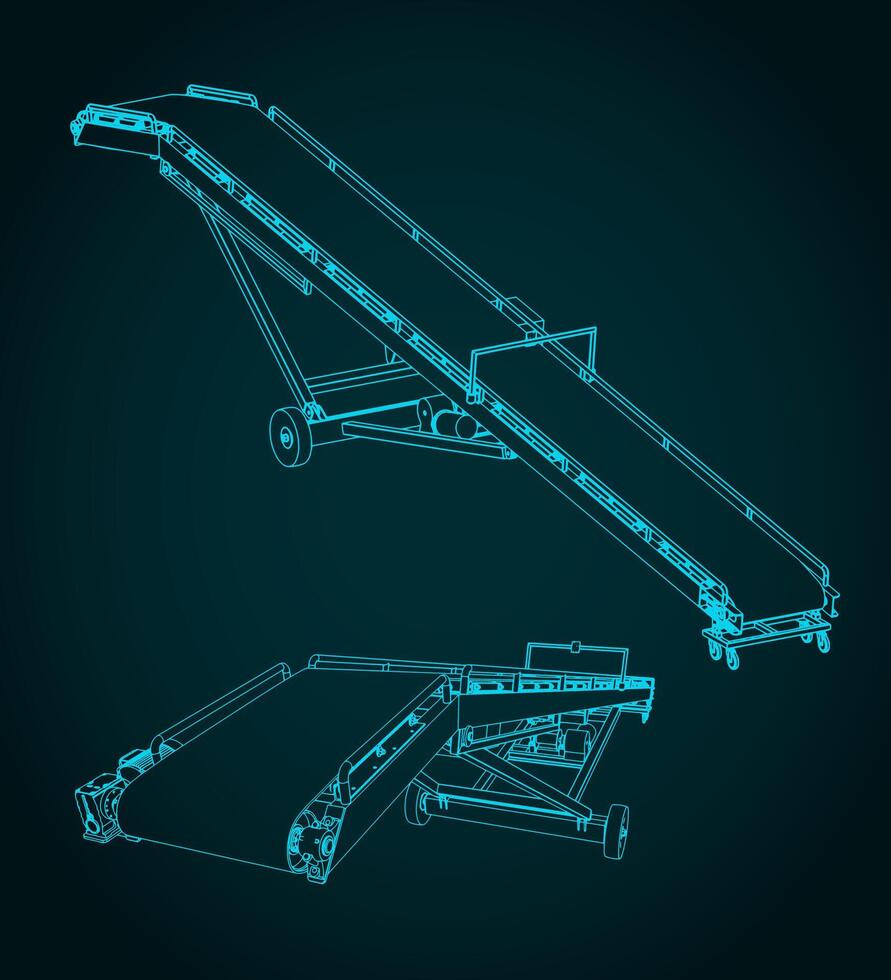 Mobile belt conveyor vector
