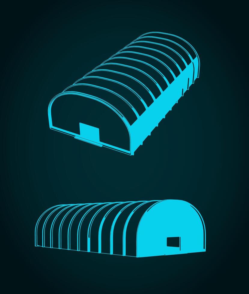 Military hangar illustrations vector