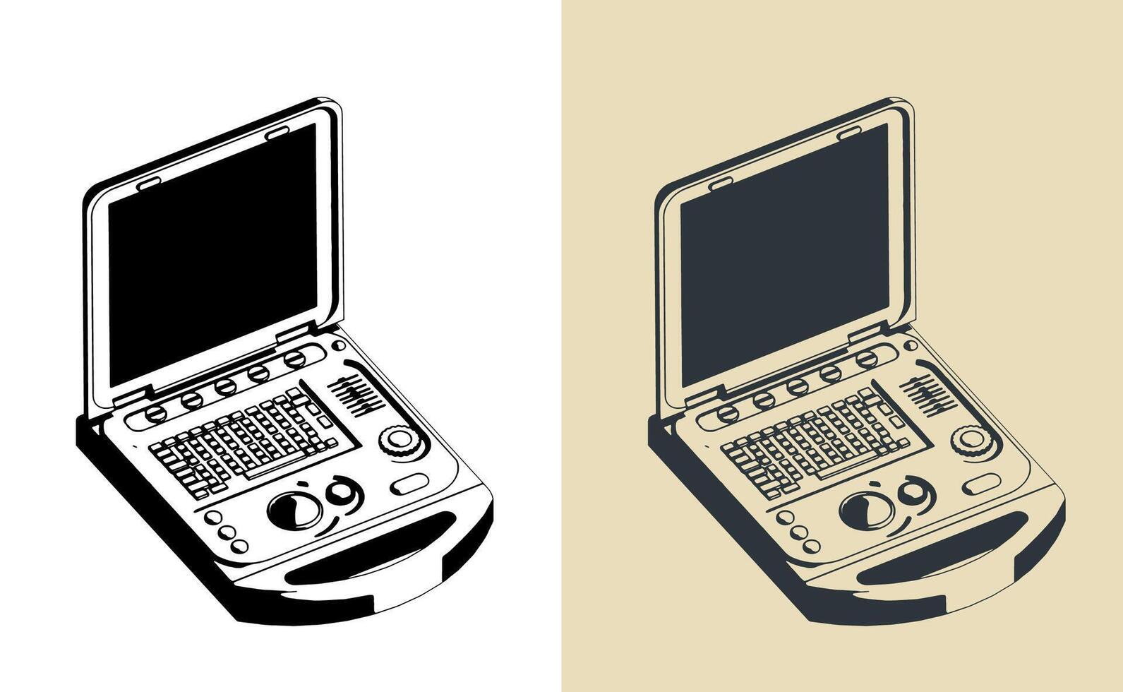 Compact diagnostic ultrasound system vector