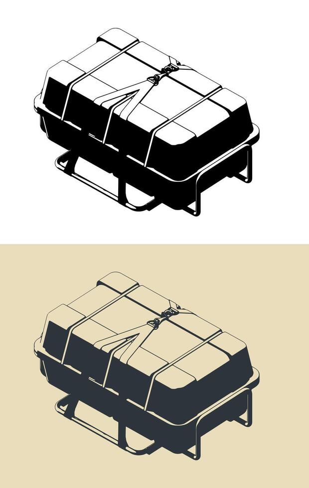 Life raft illustrations vector