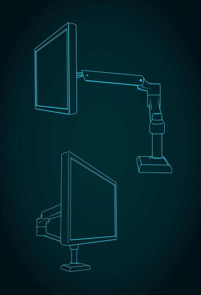 Single monitor arm mount vector