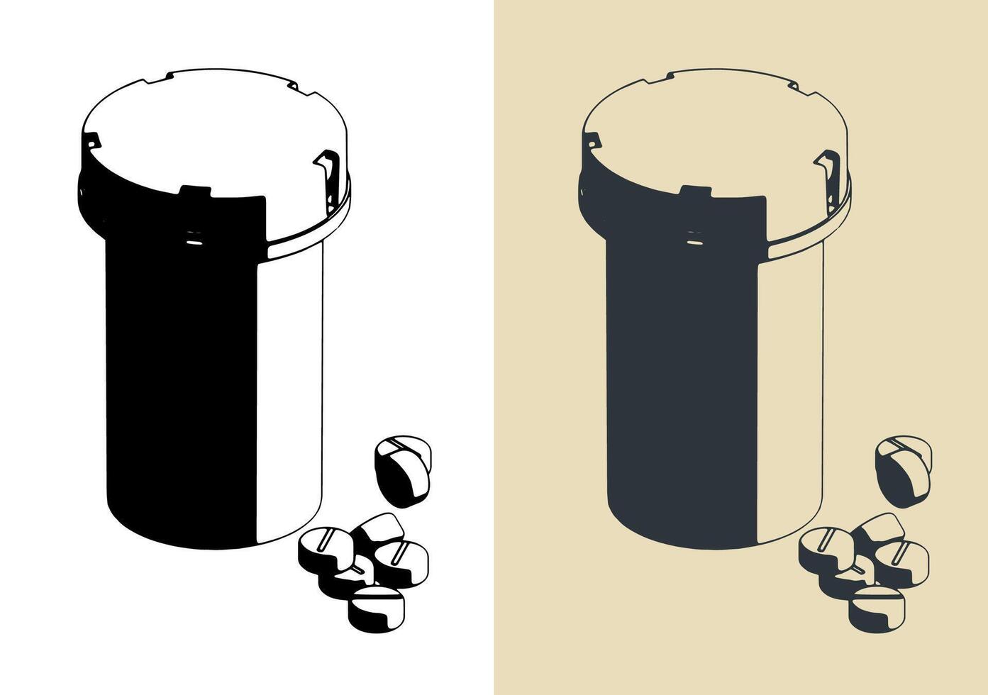 Pill jar illustrations vector