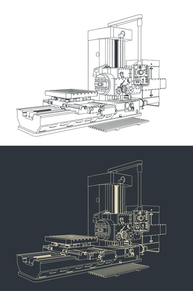 Milling CNC machine illustration vector