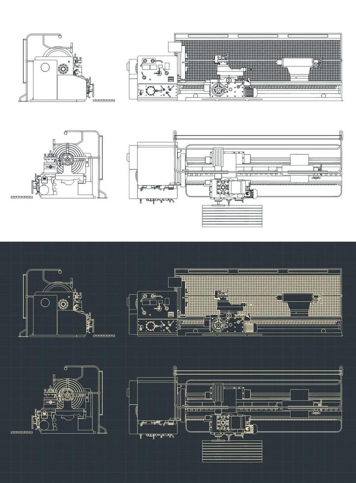 molienda máquina planos vector