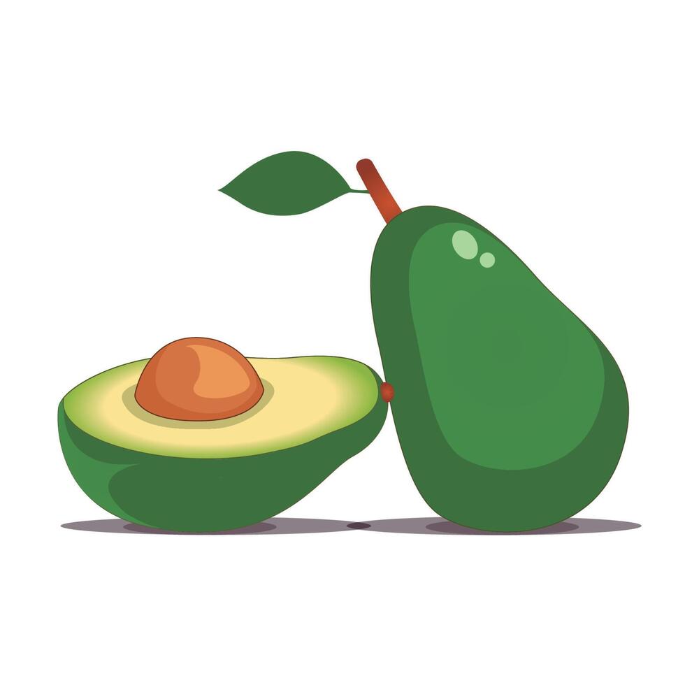 verde frescura, aguacate ilustración en blanco antecedentes vector