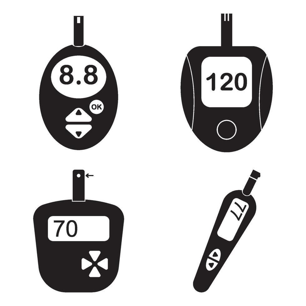 Blood glucose monitor icon vector