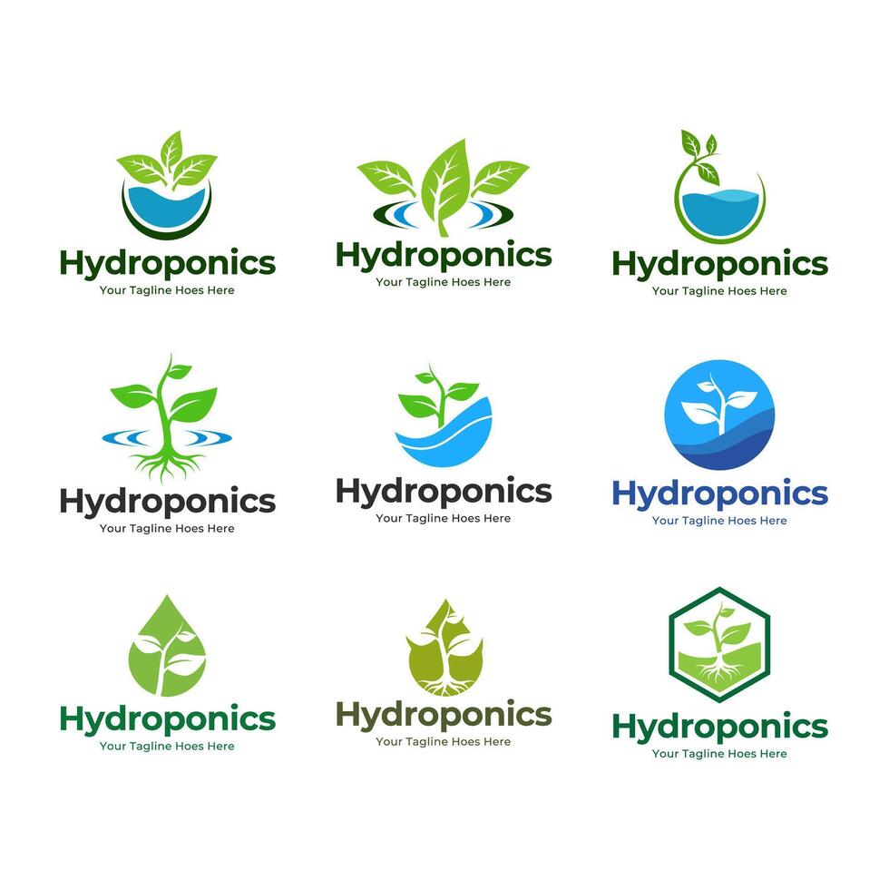 Hydroponics icon Logo Concept, flat design isolated white background. vector