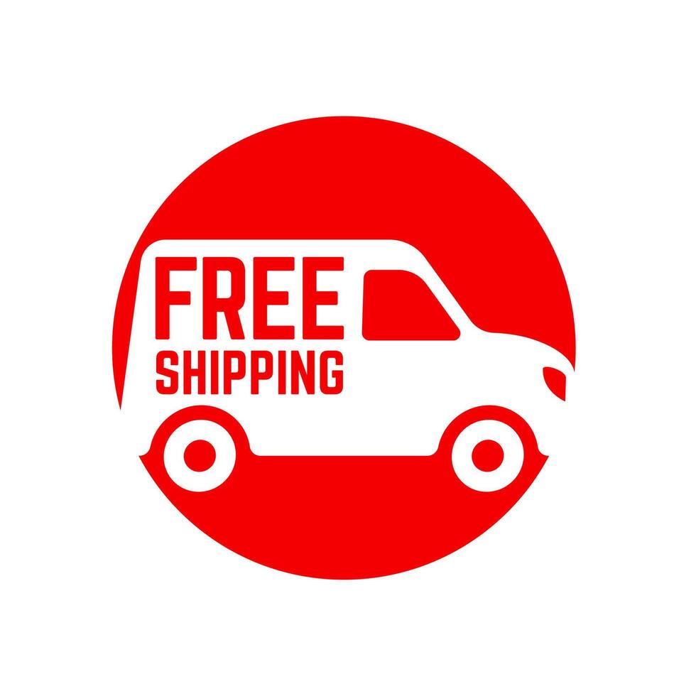 Free delivery shipping icon, home express deliver service label with fast car truck. vector