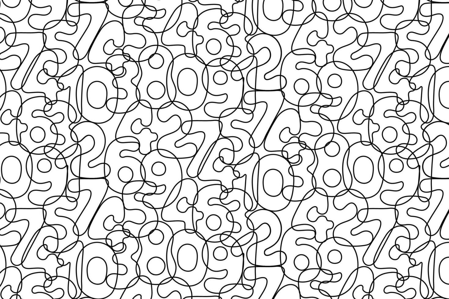 Abstract seamless background with abstract bubbles of numbers. seamless black and white pattern. Design for print, textile, paper. vector