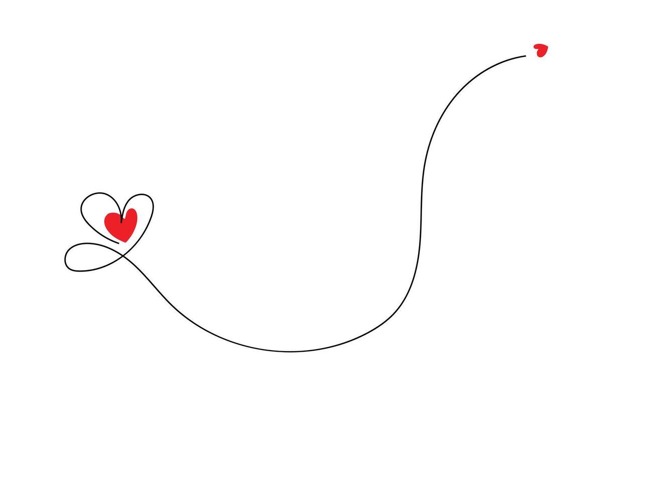 One continuous line heart drawing. Hand drawn illustration vector