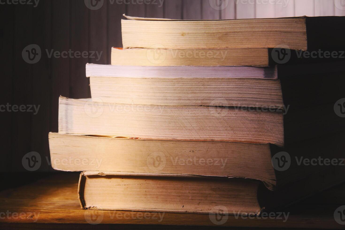 Old books photographed with natural lighting photo