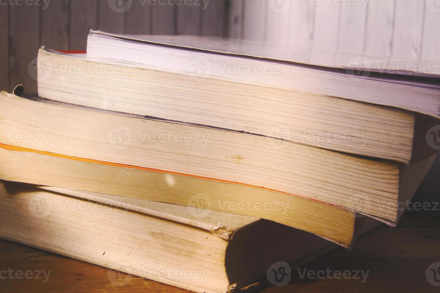 Old books photographed with natural lighting photo