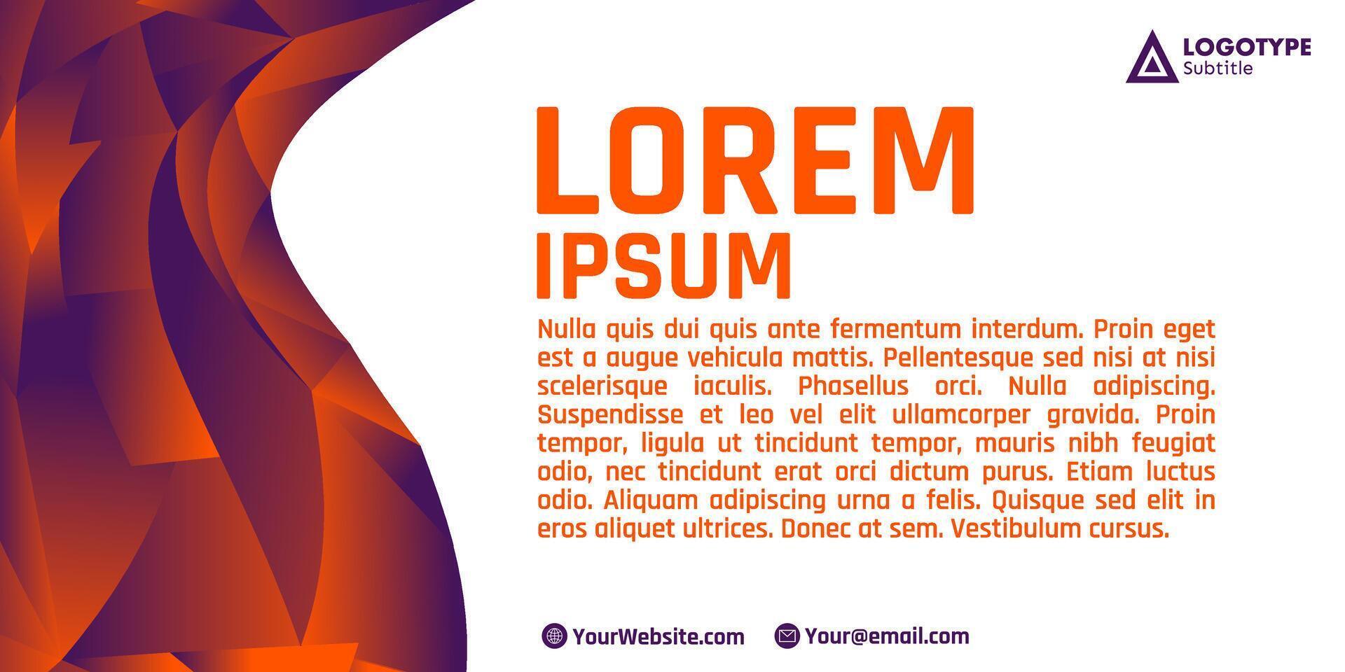 abstract orange and purple background with a text box vector