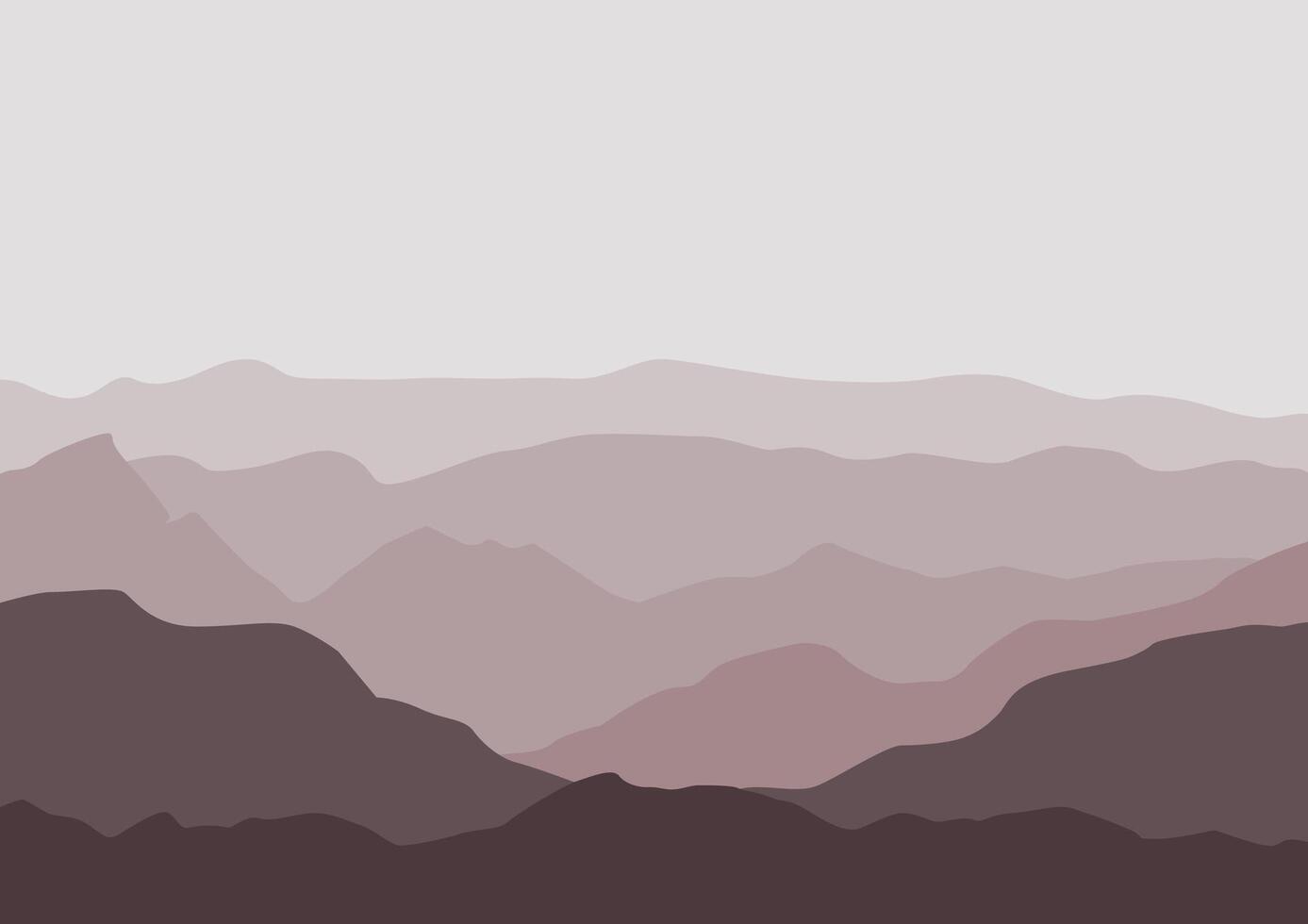 montañas paisaje panorama. ilustración en plano estilo. vector