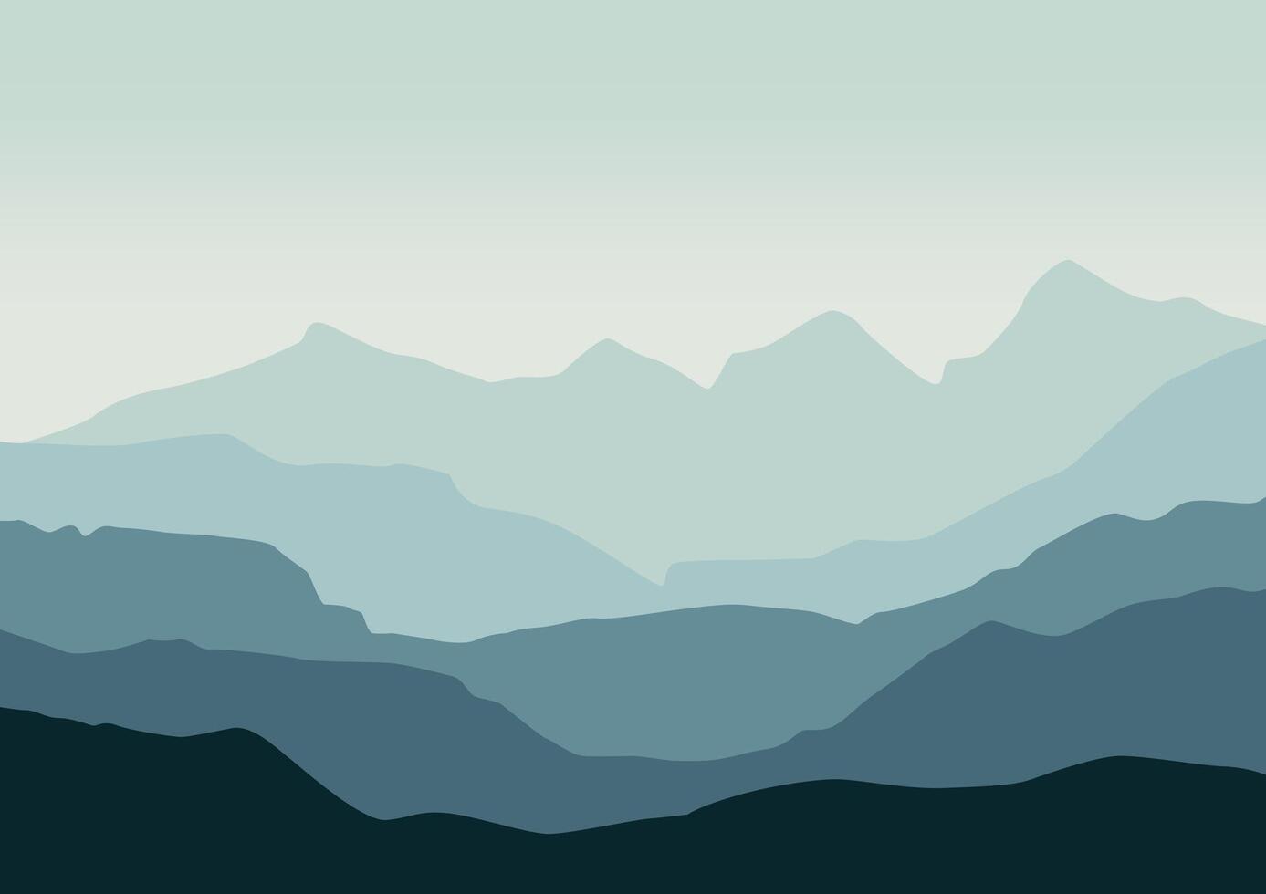 Mountains landscape panorama. Illustration in flat style. vector