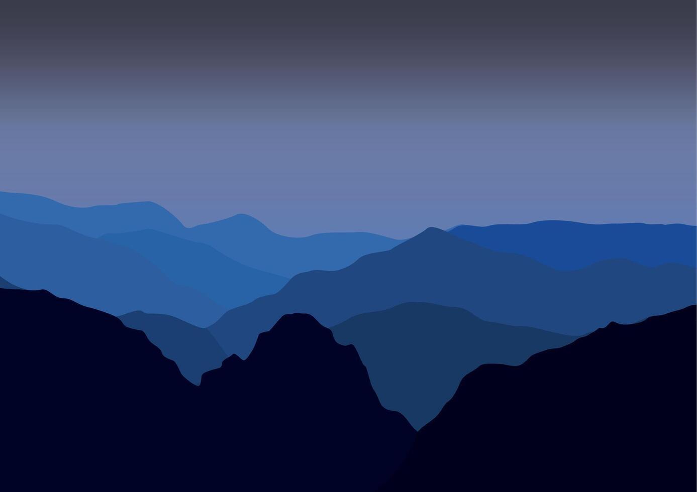 Mountains landscape panorama. Illustration in flat style. vector