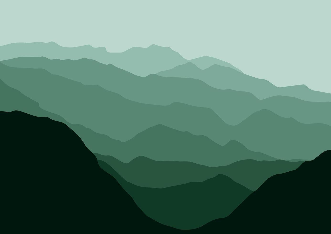 montañas paisaje panorama. ilustración en plano estilo. vector