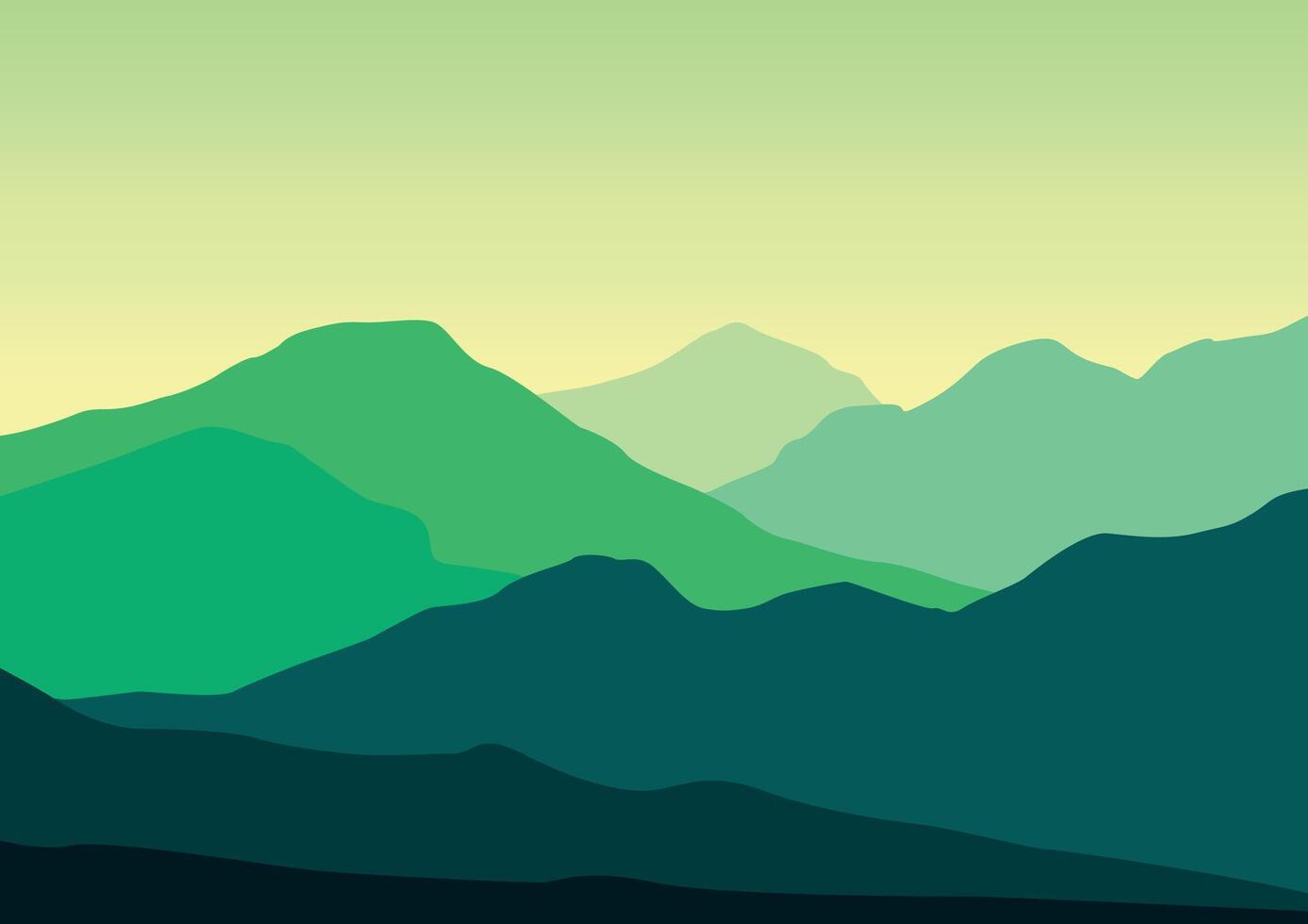 Mountains landscape panorama. Illustration in flat style. vector