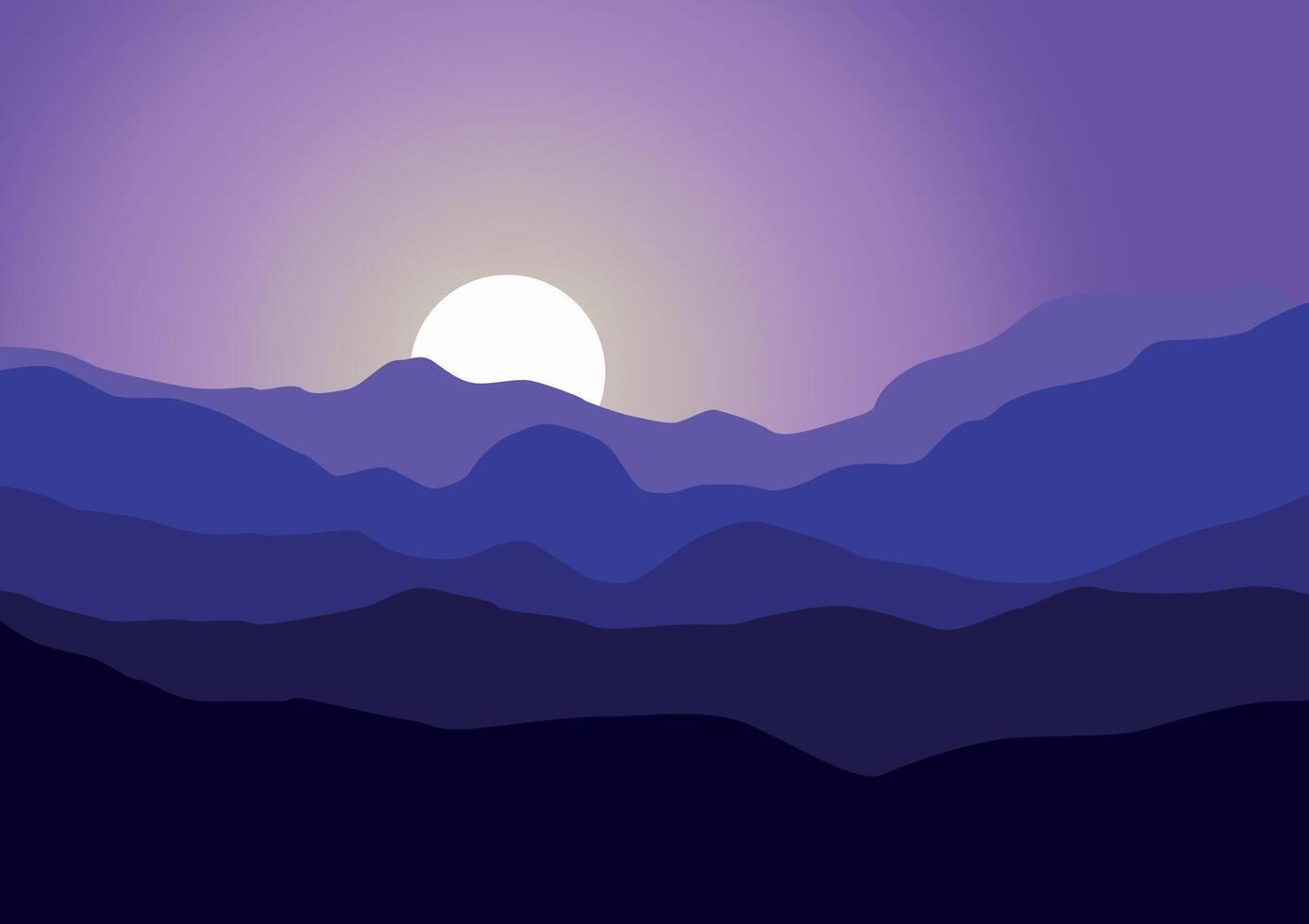 Mountains landscape panorama. Illustration in flat style. vector