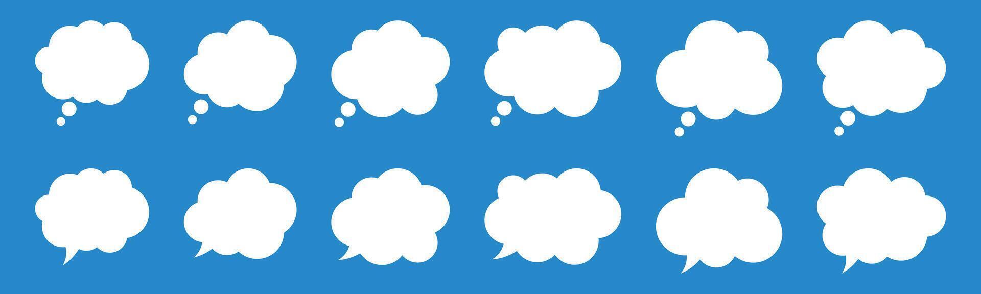 Thought bubble icon, thinking cloud icon for apps and websites. Set of speech bubbles. Speak bubble text, cartoon chatting box, message box. vector