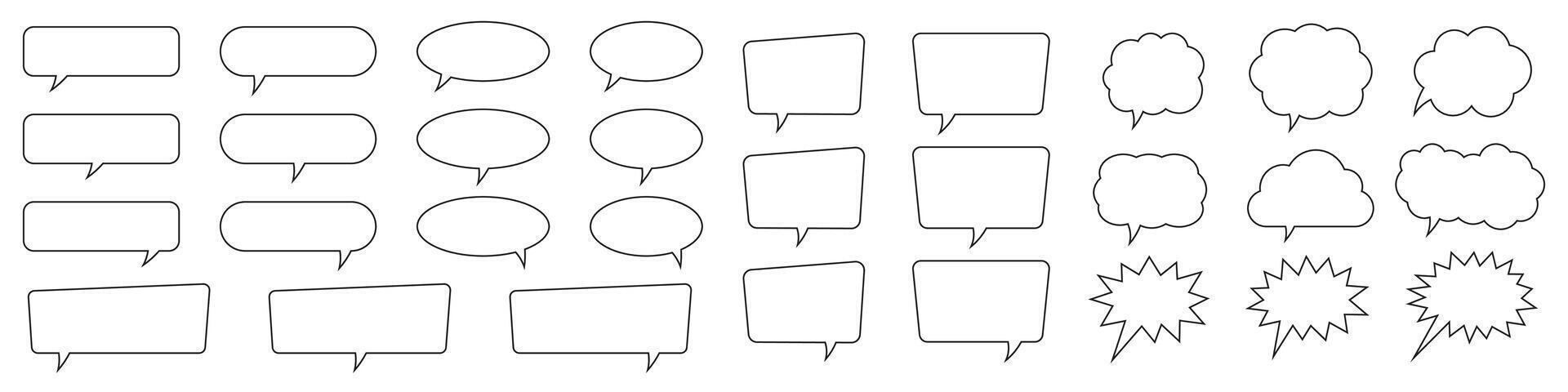 Speech bubble, speech balloon, chat bubble line art icon for apps and websites. vector