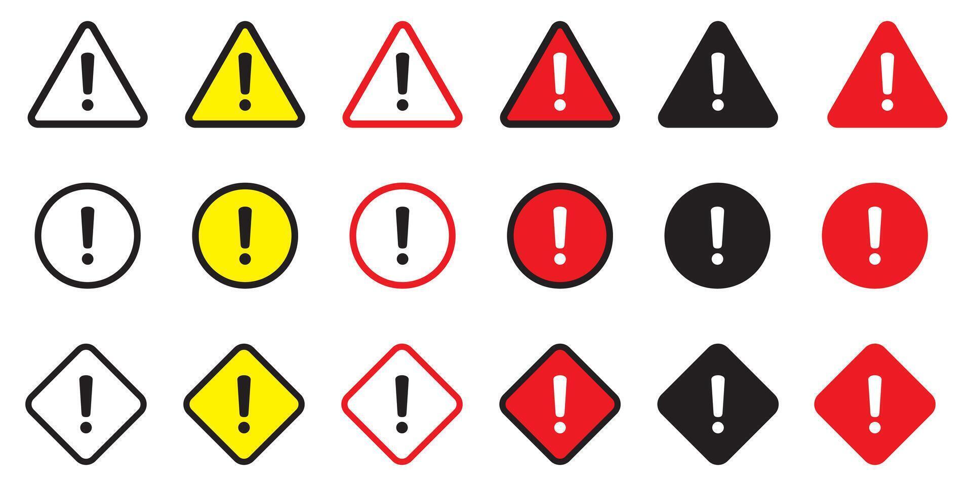 Caution signs. Danger, warning sign, attention sign. Danger icon, warning icon, attention icon. vector