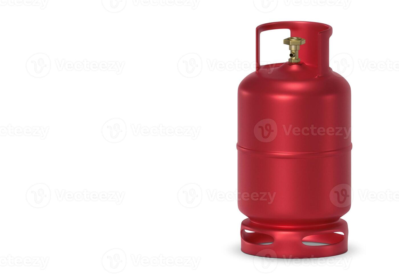 Red gas tanks isolated on white background photo