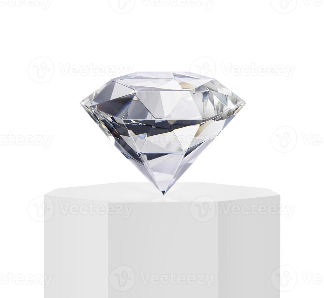 Dazzling diamond on Podium octagonal pedestal photo