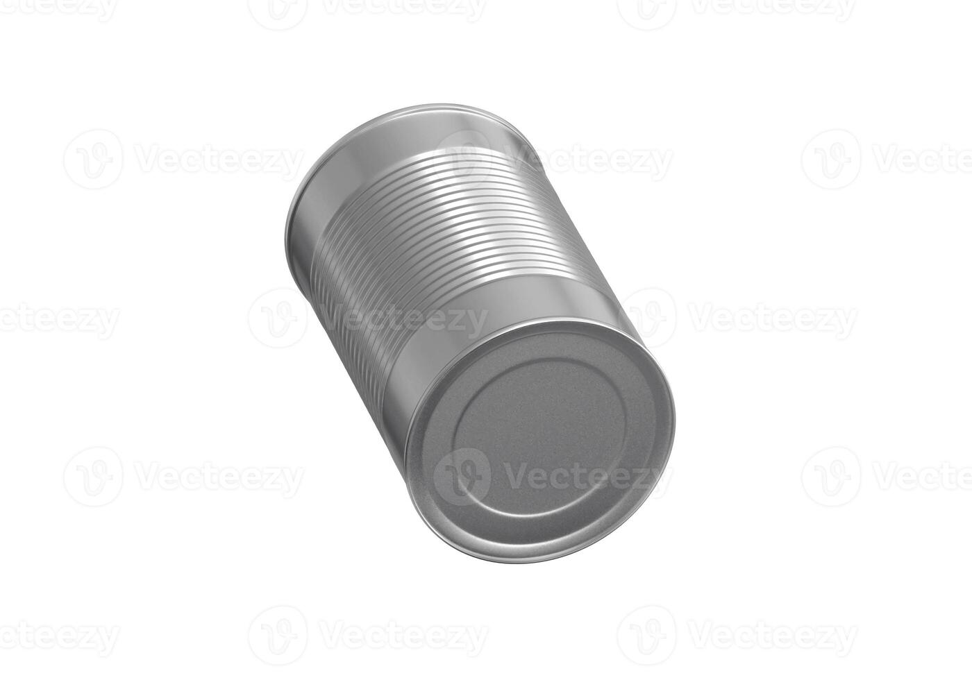 One closed tin can isolated on white photo