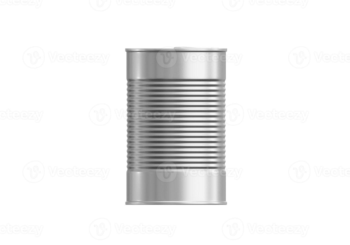 One closed tin can isolated on white photo