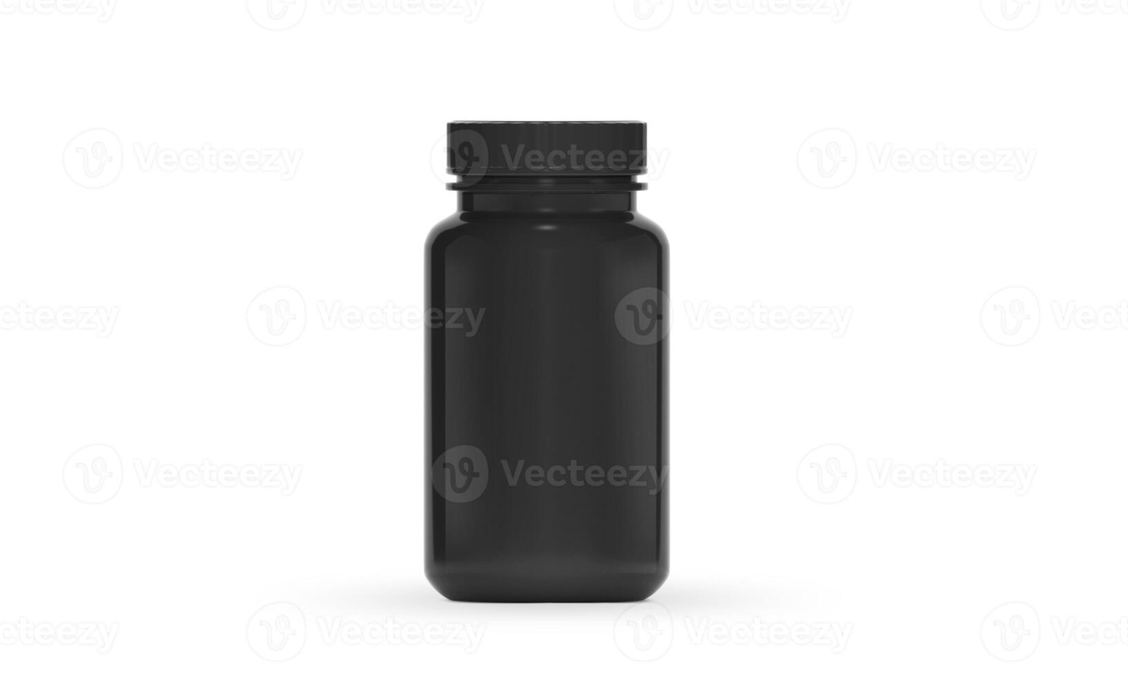 Black supplement bottle for medicine photo