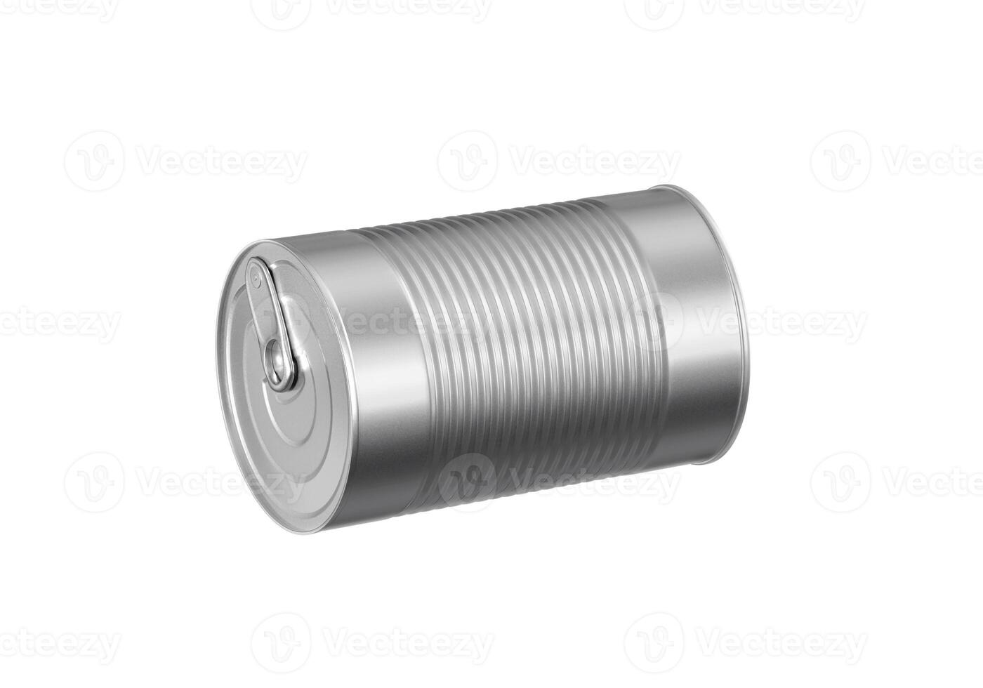 One closed tin can isolated on white photo