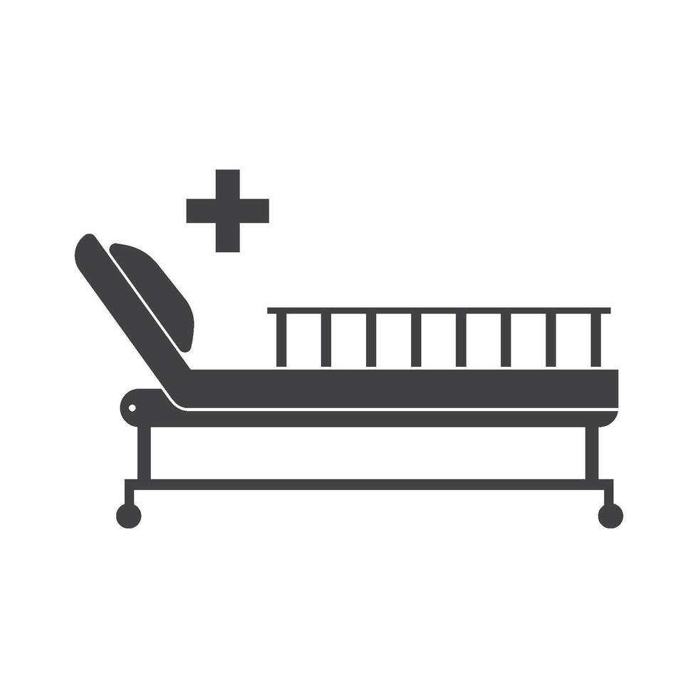 icono de cama de hospital vector