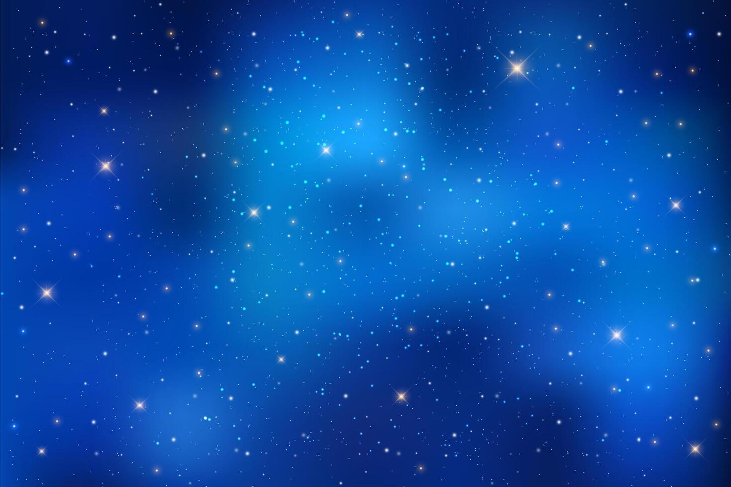 noche cielo con estrellas. oscuro azul universo. brillante resumen cosmos. galaxia ilustración con destellos y luz de las estrellas. celestial invierno cósmico antecedentes. vector