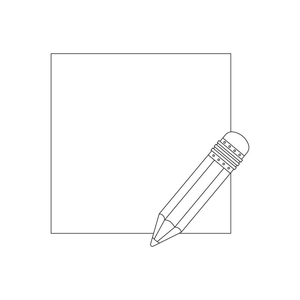 Hand drawn cartoon illustration pencil and sticky note icon Isolated on White vector
