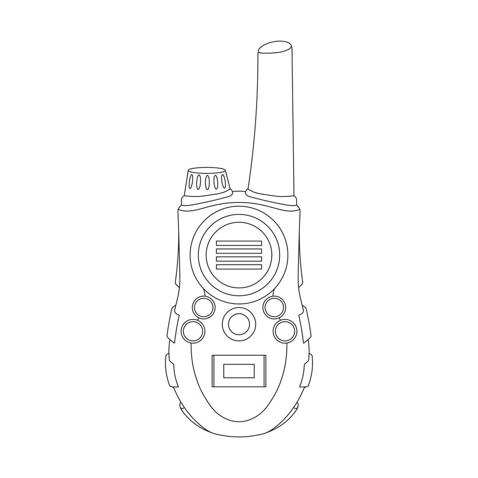 Hand drawn cartoon illustration handheld transceiver icon Isolated on White vector