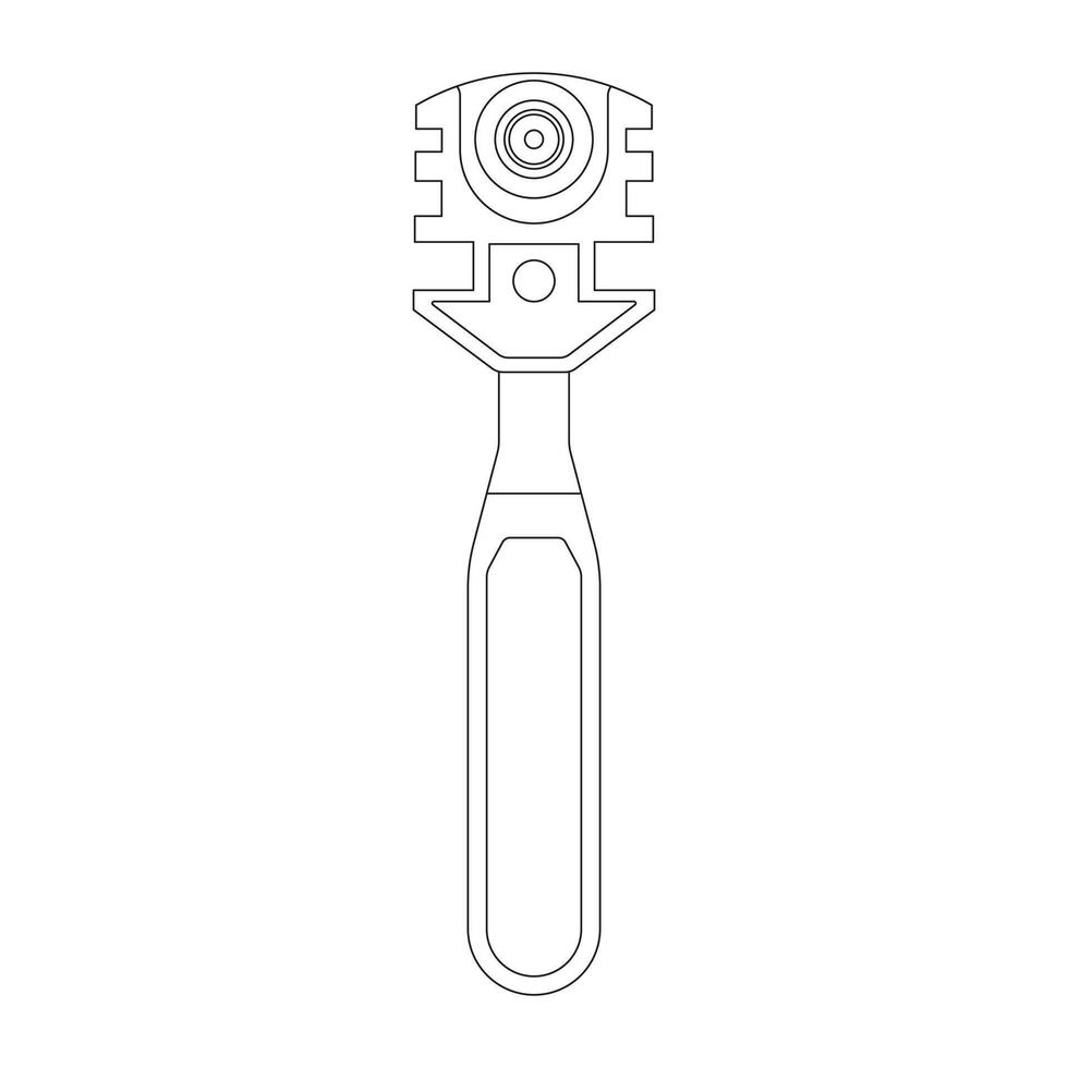 Hand drawn cartoon illustration glass cutter icon Isolated on White vector