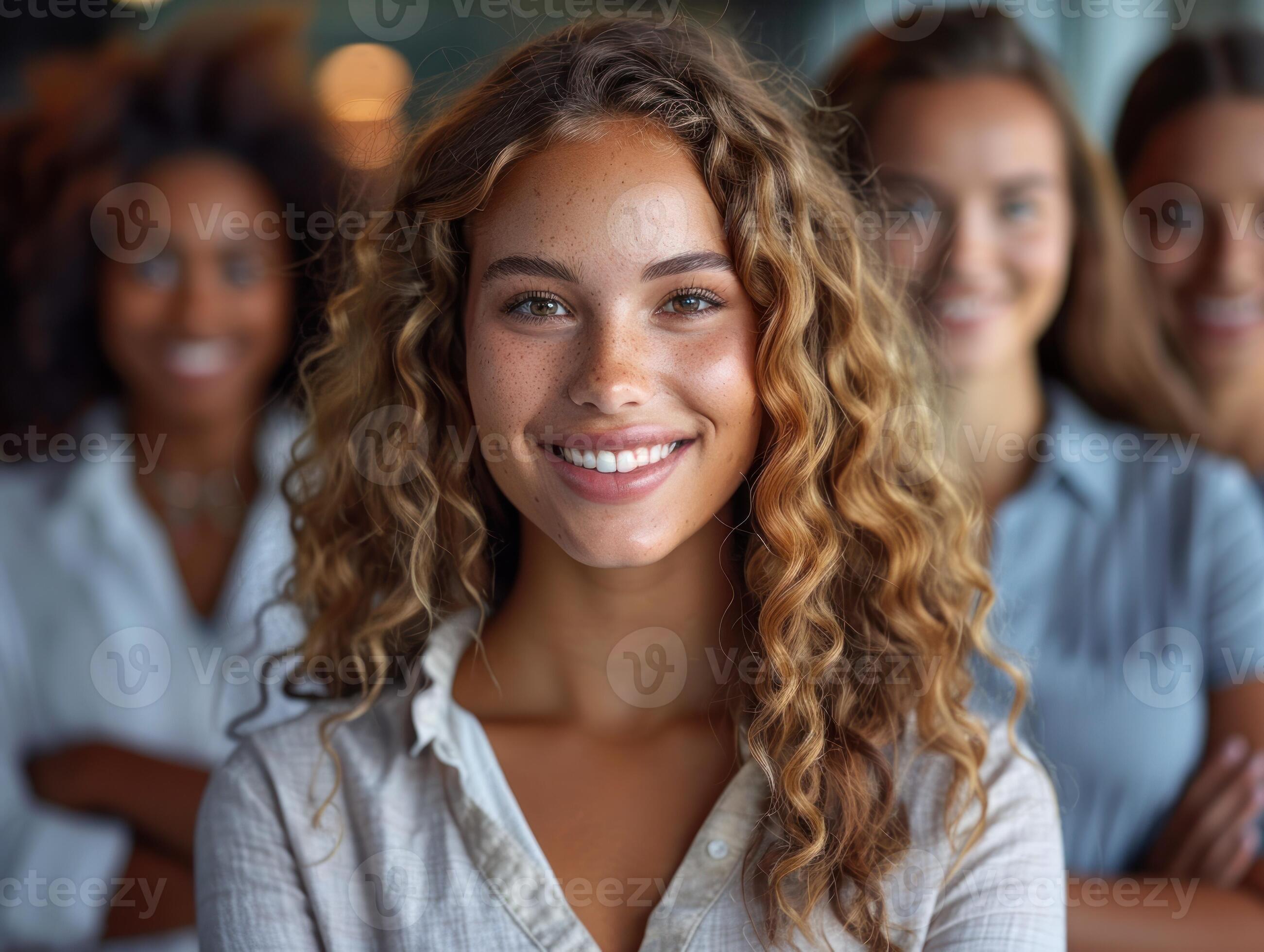 Multiple women standing side by side in a group 43405682 Stock Photo at ...