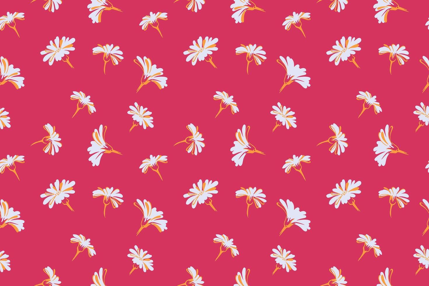 Colorful abstract cute buds flowers seamless pattern. hand drawn sketch. Simple summer tiny ditsy floral printing. Collage template for designs, textile, fabric, vector