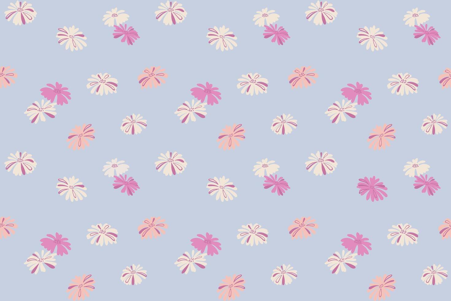 pastel azul sin costura modelo con resumen formas ditsy flores mano dibujado. minimalista impresión con linda minúsculo floral. mano dibujado bosquejo. modelo para diseños, textil, papel, cubrir, vector